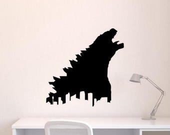 Godzilla Wandtattoo Vinyl Aufkleber Film Monster Wandkunst Heimkino Geschenk Wanddekoration Kinderzimmer Zeichen Indoor Outdoor 2904