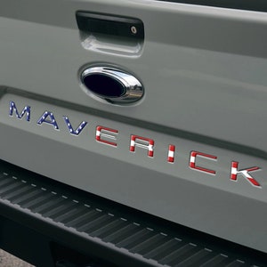 Raised Tailgate Decals Stickers Insert Letters Compatible with 2021 2022 2023 2024 MAVERICK reflective tailgate letters AMERICAN FLAG