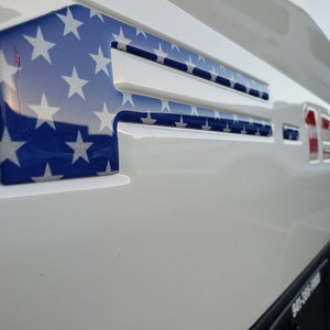 Raised Tailgate Decals Stickers Insert Letters Compatible with 2021 2022 2023 2024 (American Flag - Reflective)