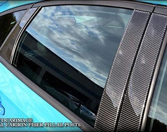 fits LINCOLN MKZ 13 14 15 16 17 18 19 real black carbon fiber window pillar posts - 8 pcs w/ keypad
