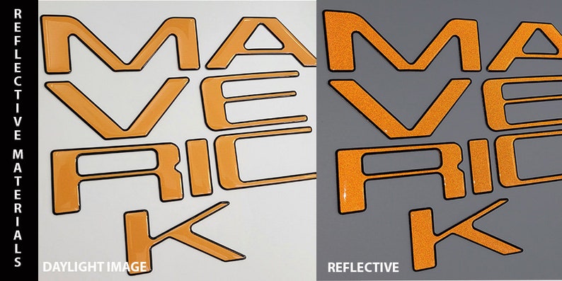 Raised Tailgate Decals Stickers Insert Letters Compatible with 2021 2022 2023 2024 MAVERICK reflective tailgate letters TREMOR orange W Blk