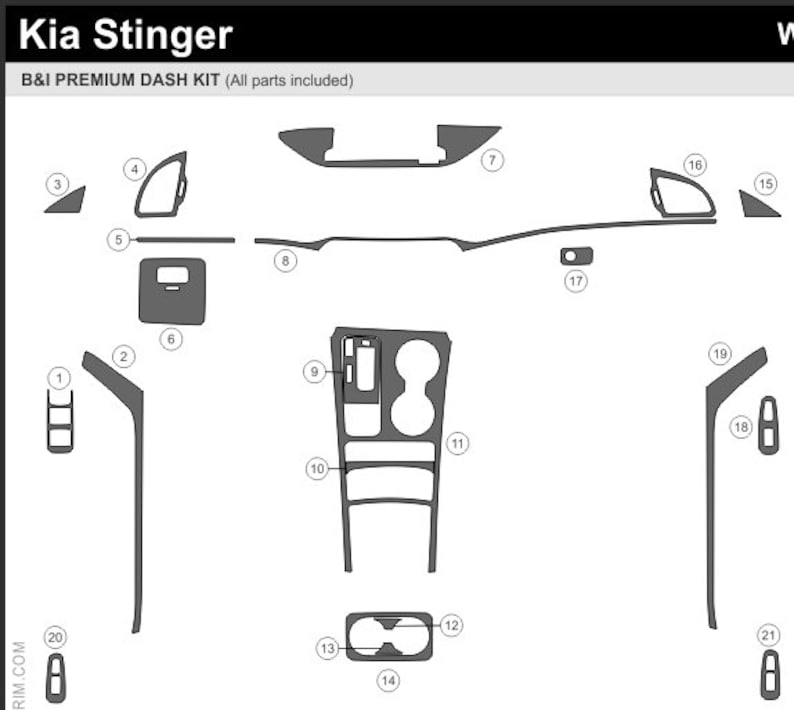 Fits KIA STINGER 2019 2020 2021 2022 2023 Real Carbon Fiber Pillar Post