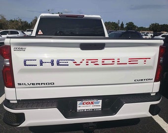 Raised Tailgate Decals Stickers Insert Letters Compatible with 2019 2020 2021 2022 2023 2024 CHEVROLET SILVERADO - Reflective