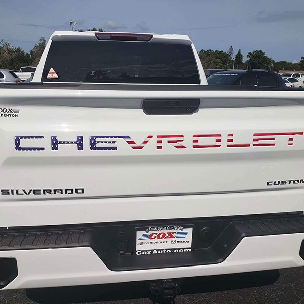 Raised Tailgate Decals Stickers Insert Letters Compatible with 2019 2020 2021 2022 2023 2024 CHEVROLET SILVERADO - Reflective