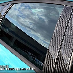 fits HONDA ACCORD 2018 2019 2020 2021 2022 2023 real black carbon fiber window pillar posts - 6 pcs
