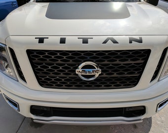 Raised HOOD Decals Stickers Insert Letters Compatible with 2016 2017 18 19 20 Nissan TITAN (American Flag - Reflective)