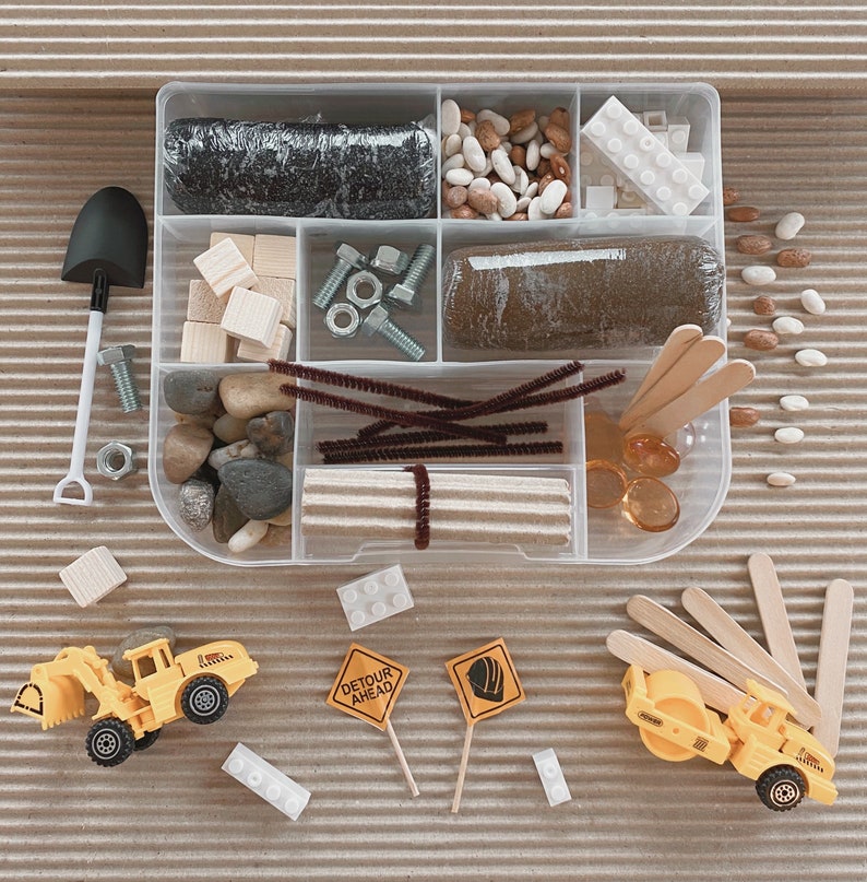 CONSTRUCTION playdough sensory kit sensory box busy box Etsy