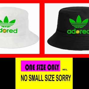 Adidas Bucket Hat Cap Lime Green/White New Without Tags