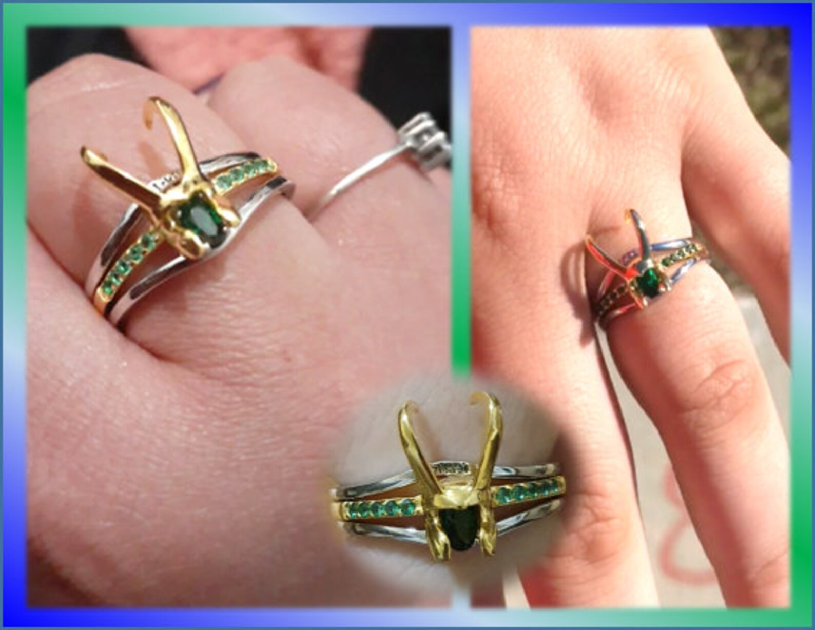 Genuine S925 Silver Loki ring 3 layers Marvel helmet Ring Etsy