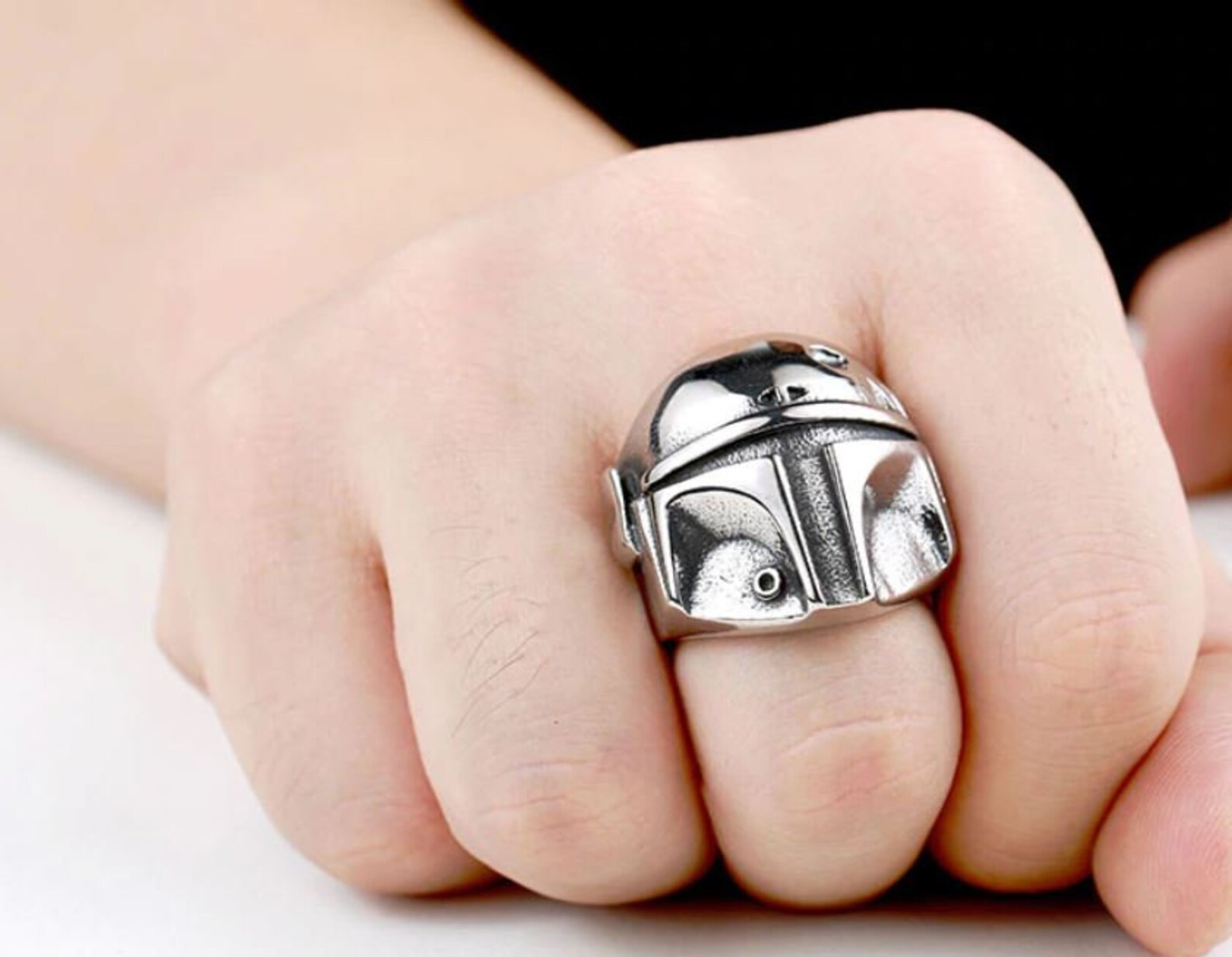 The Mandalorian helmet ring for men star wars ring stainless Etsy