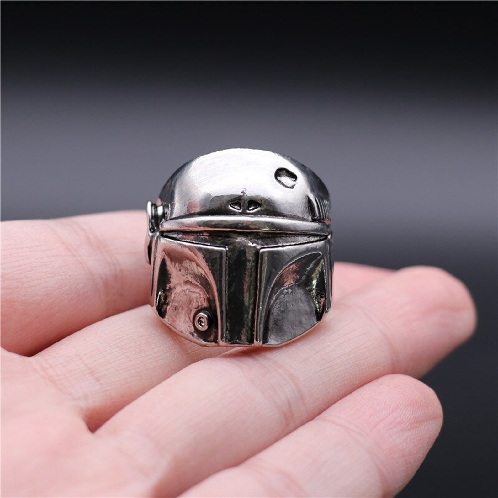 The Mandalorian helmet ring for men star wars ring stainless Etsy