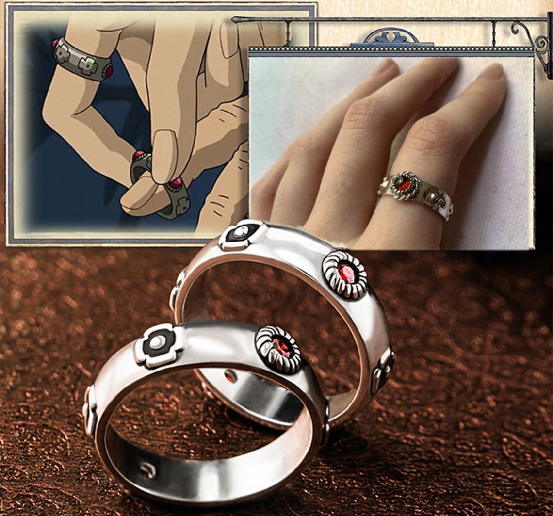 S925 Sliver Howl's Moving Castle Ring Anime jewelry Etsy
