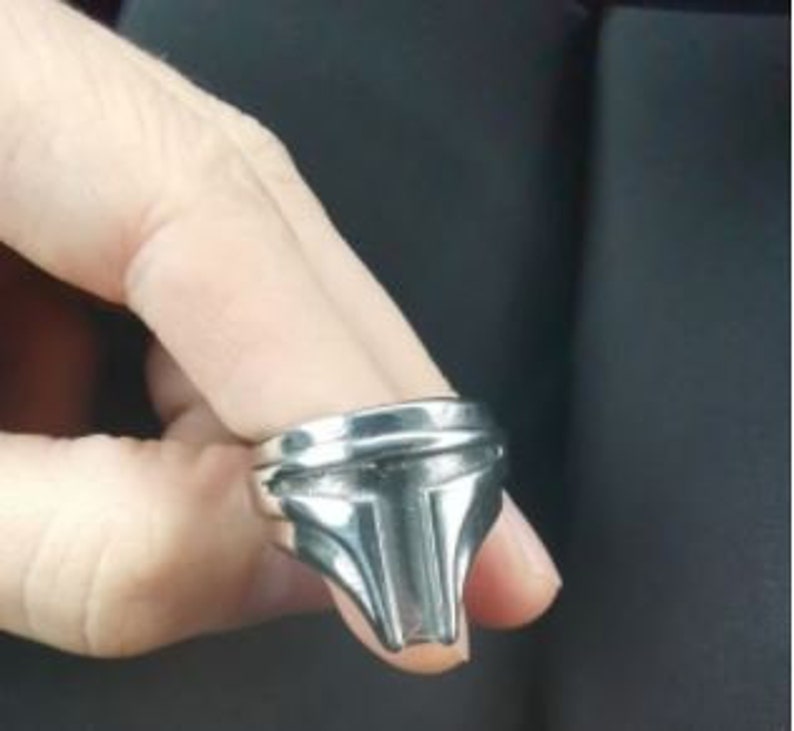 The Mandalorian helmet ring men star wars ring stainless steel soldier helmet ring jewelry star wars Mandalorian silver helmet ring