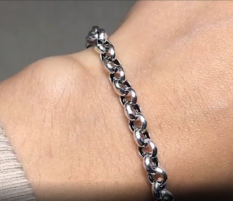 925 Sterling Silver Silver Bracelet For Men /& Women chain bracelet link bracelet Vintage Handmade Bracelet