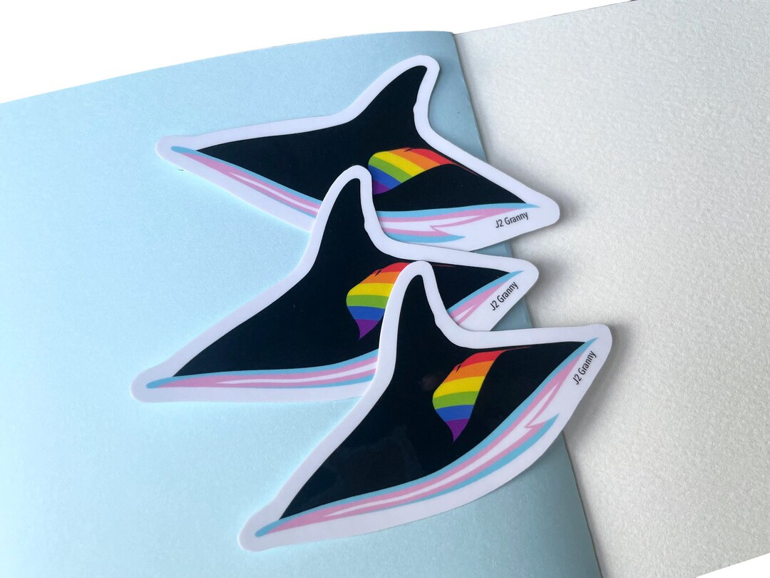 Pride Orca Rainbow Sticker J2 Granny - Etsy