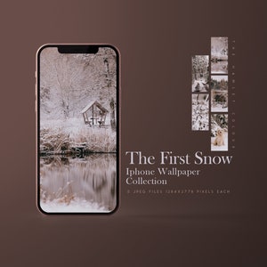La première neige - Fonds d&#39;écran pour iPhone de haute qualité | Papier peint esthétique iPhone | Fond de téléphone d&#39;hiver