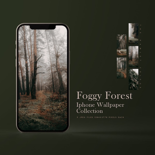 Foggy Forest- High Quality Iphone Wallpapers | Aesthetic Wallpaper iPhone | Forest Phone Background | Ukrainian Seller