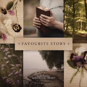 Favourite Story - Desktop&Mobile Vintage Film Lightroom Preset - Moody Photo Filter | Vintage blogger | Bookstagram