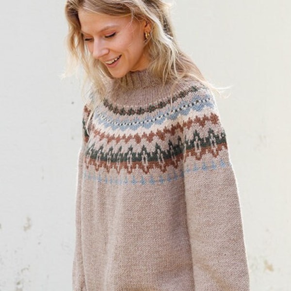 Beige Nordic / Fair-Isle Sweater MADE TO ORDER