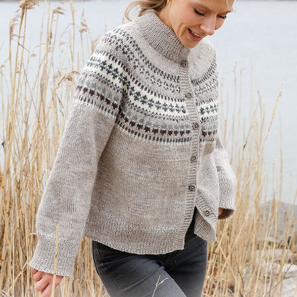 Nordic Fair Isle Cardigan | Grey