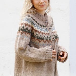 Beige Nordic / Fair-Isle Cardigan MADE TO ORDER
