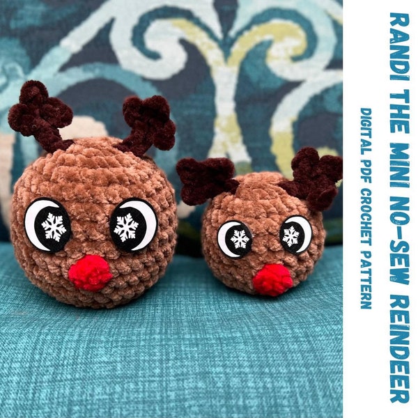 Randi the Mini Reindeer (NO SEW) - Crochet Plushie Pattern