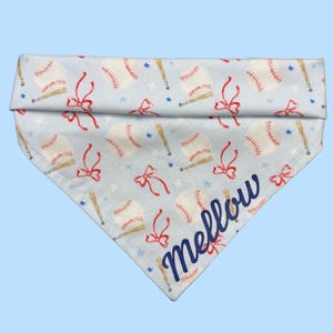 Baseball Hundbandana – Blå Vår Pet Halsband, Tryckknapp