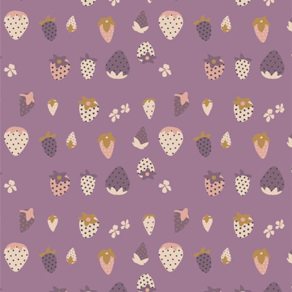 Purple Fruit Strawberry Fabric, Berry Picking by Art Gallery Fabrics, LLP-56701,  100% cotton, ready to ship!