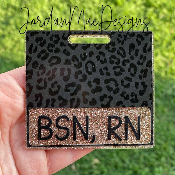 Black Leopard Badge Buddy | Gold Leopard Glitter Badge Buddy | ID Holder | Work ID Holder | Cheetah Badge Buddy | Work Badge Accessory