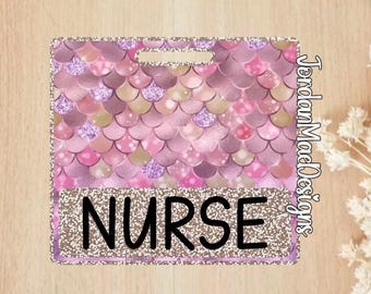 Pink and Gold Mermaid Badge Buddy | Glitter Badge Buddy | Mermaid Scales Badge Buddy | Id Holder | Work Badge Holder | Nurse Gift