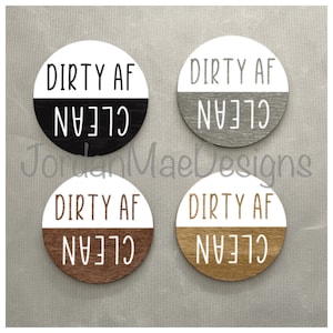 Farmhouse Dishwasher Magnet | Dirty AF Clean Dishwasher Magnet | Dirty AF Clean Dishwasher Sign | House Warming Gift | Wooden Kitchen Decor