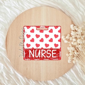 Valentine’s Heart Badge Buddy | Red Glitter Badge Buddy | ID Holder | Work ID Holder | Badge Buddy Valentine’s Gift | Work Badge accessory