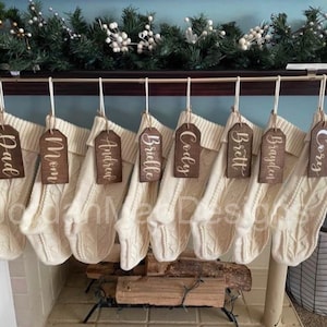 Personalized Christmas Stocking Tags | HIGH QUALITY | Christmas Stocking Labels | Personalized Wooden Tags | Christmas Gift Tags | Gift Tags