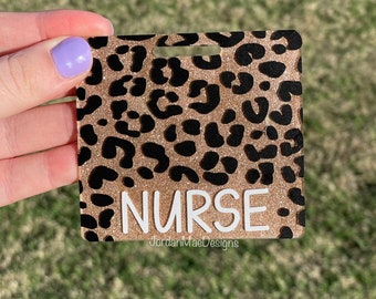 Cheetah Badge Buddy | Badge Buddy | Leopard Badge Buddy | Gold Badge Holder | Glitter Badge Buddy | Id Holder | Nurse Gift