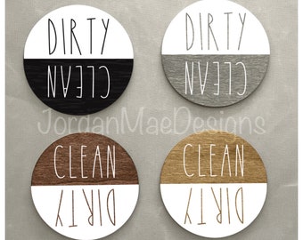 Rae Dunn Inspired Dishwasher Magnet | Clean Dirty Dishwasher Magnet | Dishwasher Reminder Sign | Wedding Decor Gift | Rae Dunn Home Decor