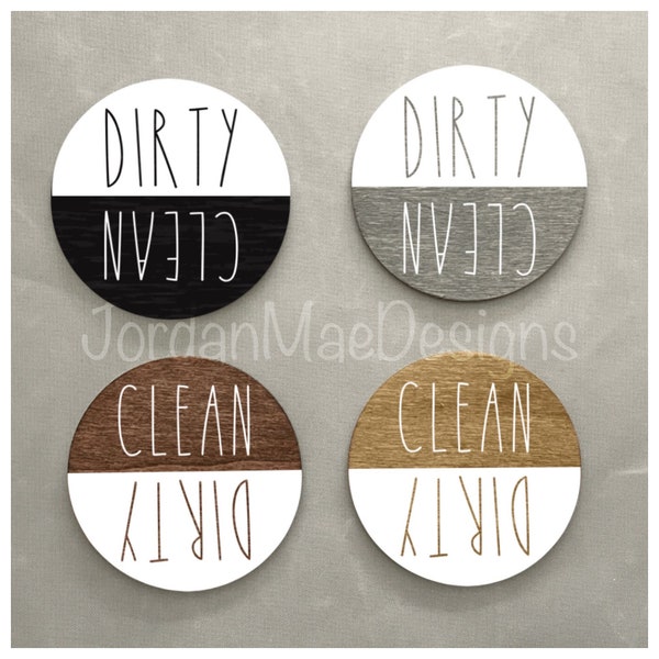 Rae Dunn Inspired Dishwasher Magnet | Clean Dirty Dishwasher Magnet | Dishwasher Reminder Sign | Wedding Decor Gift | Rae Dunn Home Decor