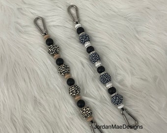 Key Finder Clip For Purse | Leopard Key Clip | Bag Key Clip | Key Locator Clip | Purse Key Ring | Snow Leopard Key Clip| Keychain Key Finder