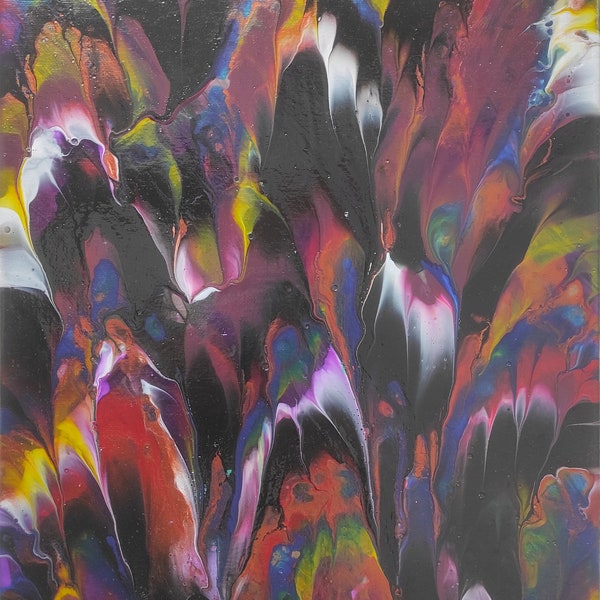 ORIGINAL Abstract Acrylic Painting Fluid Art Pour 40 cm x 30 cm