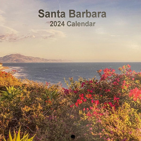 2024 Santa Barbara Calendar - California coast landscape picture wall calendar - 12-month large lettered wall hanging calendar