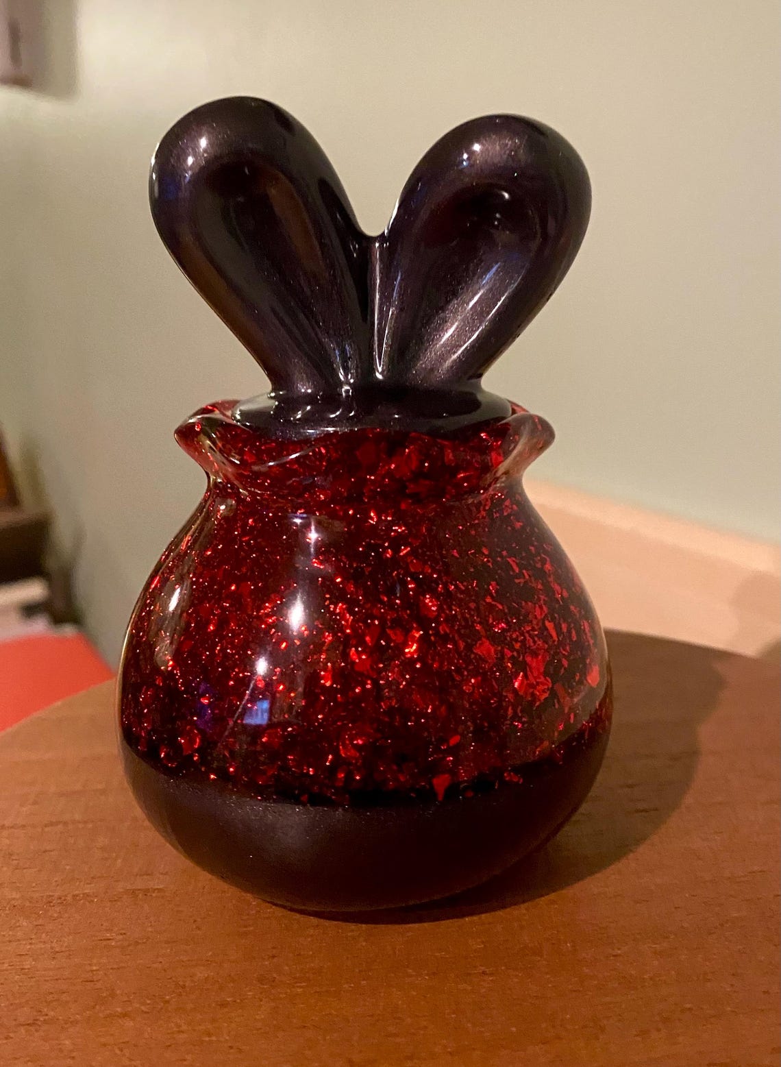 Sparkly Red and Black Resin Bunny Box! - Etsy