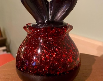 Sparkly red and black  resin bunny box!