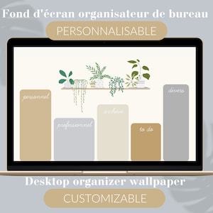 Fondo de pantalla personalizado del organizador de escritorio para ser más organizado y productivo |  Personaliza el tuyo propio