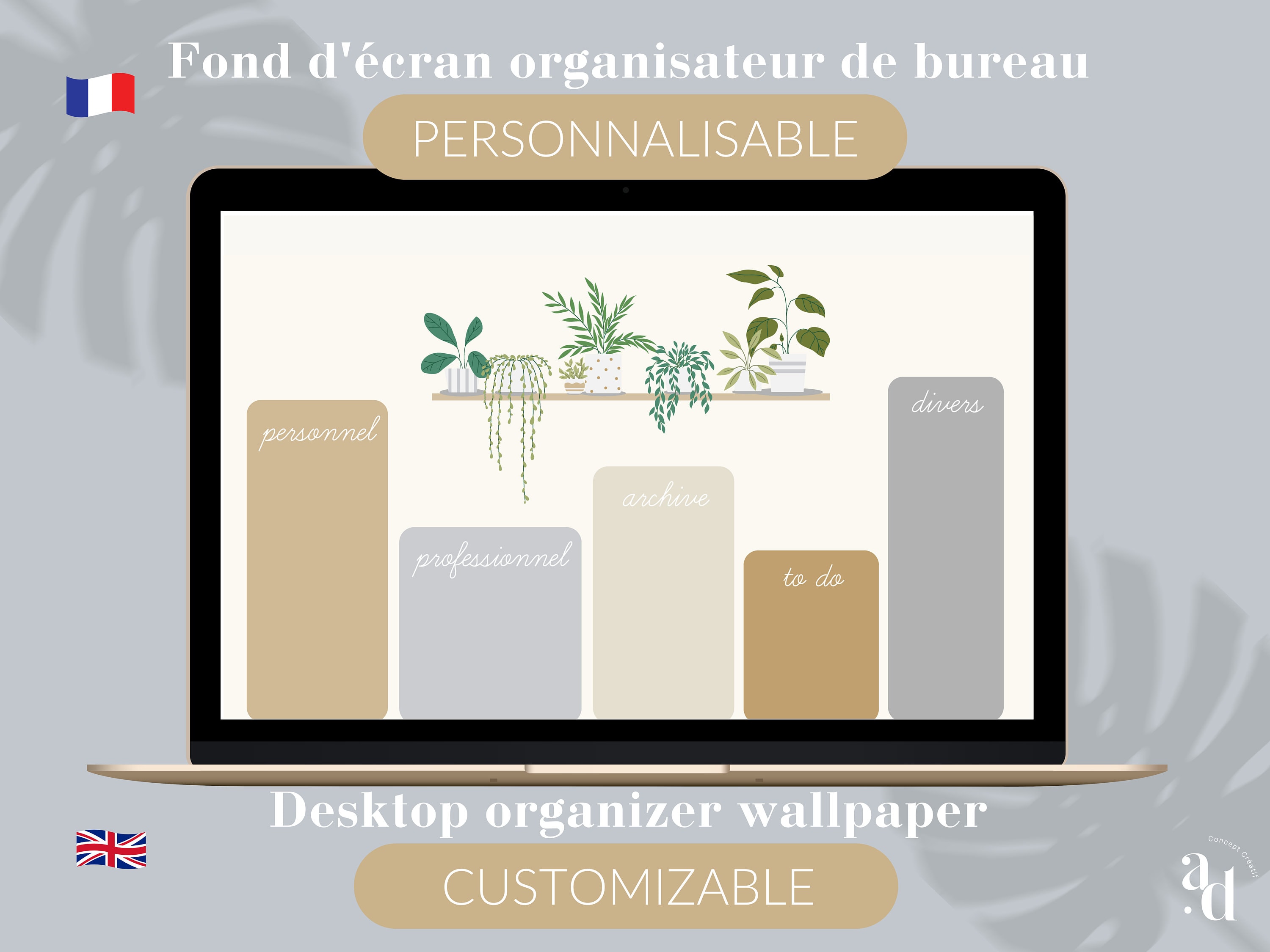 Custom Desktop Organizer Wallpaper to Be More Organized and - Etsy