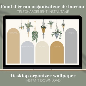Fondo de pantalla del organizador de escritorio para ser más organizado y productivo | disponible para descarga instantánea