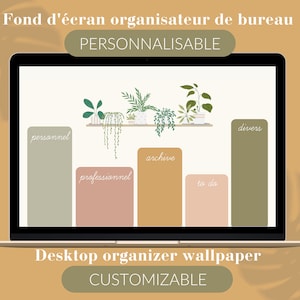 Fondo de pantalla personalizado del organizador de escritorio para ser más organizado y productivo |  Personaliza el tuyo propio