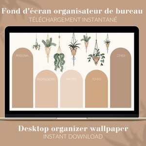 Fondo de pantalla del organizador de escritorio para ser más organizado y productivo | disponible para descarga instantánea