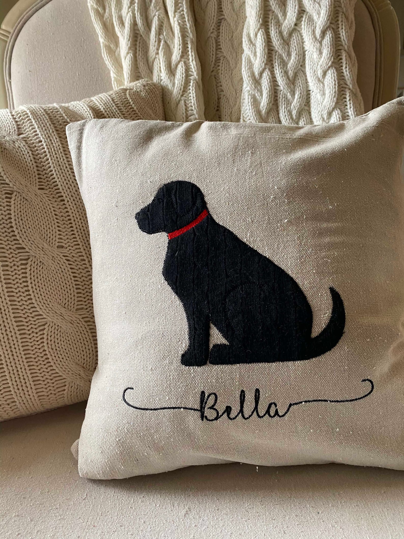 Black Lab Pillow Custom Throw Pillow Cover Gift for Pet Etsy