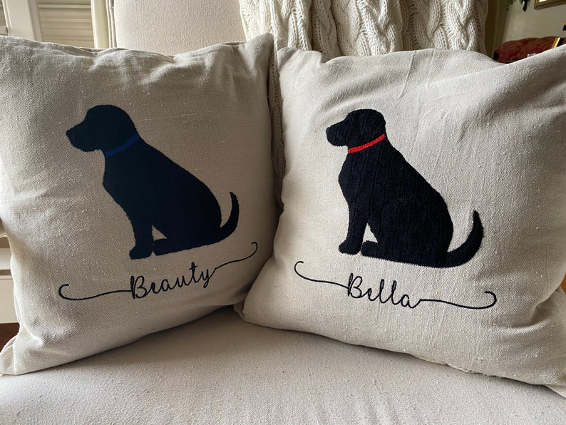 Black Lab Pillow Custom Throw Pillow Cover Gift for Pet Etsy