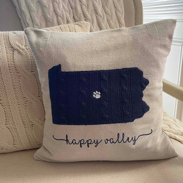 Penn State Pillow, Nittany Lions fan gift, Penn State Dorm Decor, Graduation Gift, Happy Valley, Custom Penn State gift, WE ARE pillow