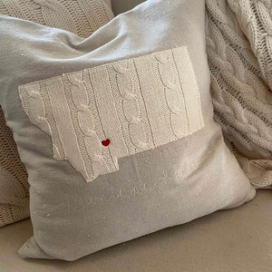 City and State Pillows, Custom Pillow Cover, Closing Gift, Realtor Gift, Housewarming Pillow, State Pride Gifts, New Home Pillow